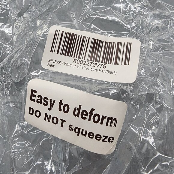 EINSKEY Womens Black Felt Fedora Hat Wide Brim Western Style New - Picture 12 of 12